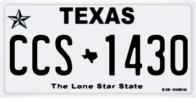 TX license plate CCS1430