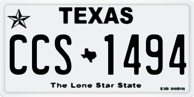 TX license plate CCS1494