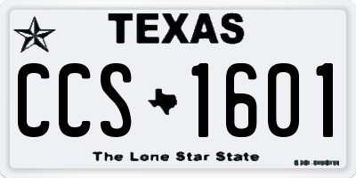 TX license plate CCS1601