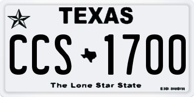 TX license plate CCS1700