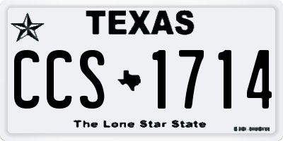 TX license plate CCS1714