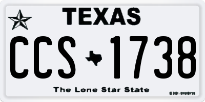 TX license plate CCS1738