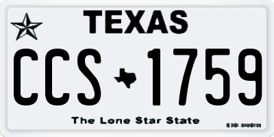 TX license plate CCS1759