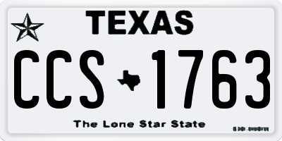 TX license plate CCS1763