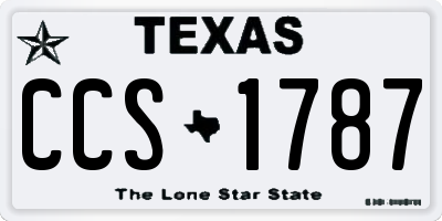 TX license plate CCS1787