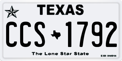 TX license plate CCS1792