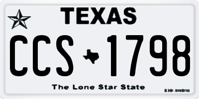 TX license plate CCS1798