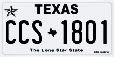 TX license plate CCS1801