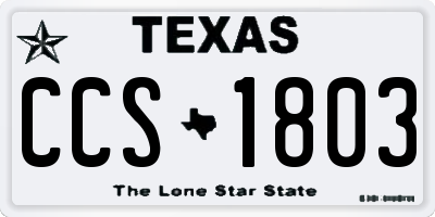 TX license plate CCS1803