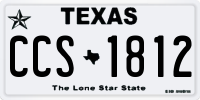 TX license plate CCS1812