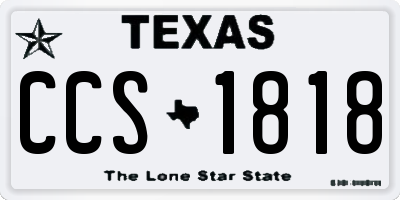 TX license plate CCS1818