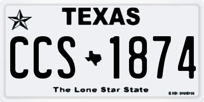 TX license plate CCS1874