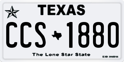 TX license plate CCS1880