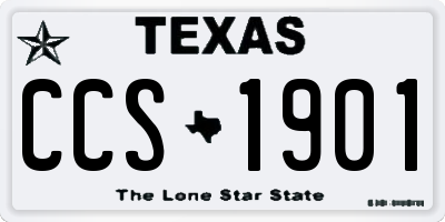 TX license plate CCS1901