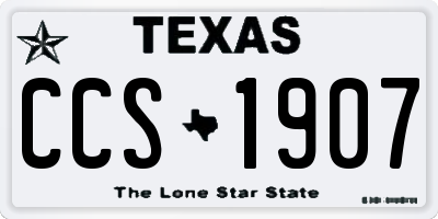 TX license plate CCS1907