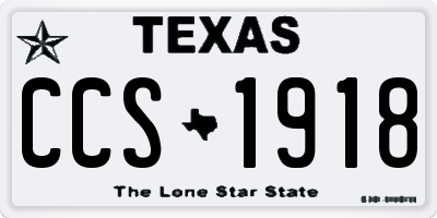 TX license plate CCS1918