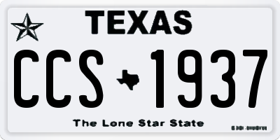 TX license plate CCS1937