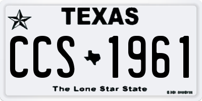 TX license plate CCS1961