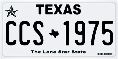 TX license plate CCS1975