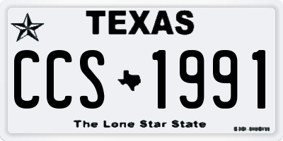 TX license plate CCS1991