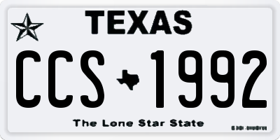 TX license plate CCS1992