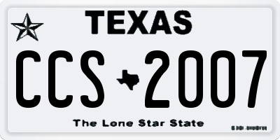 TX license plate CCS2007