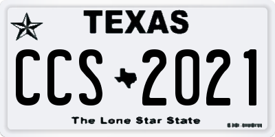 TX license plate CCS2021