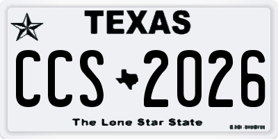 TX license plate CCS2026