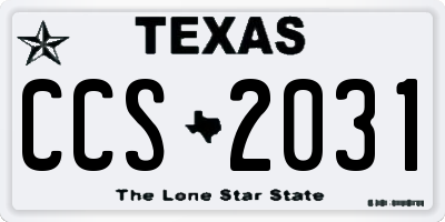 TX license plate CCS2031