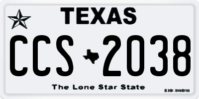 TX license plate CCS2038