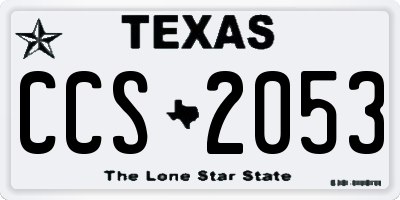 TX license plate CCS2053