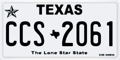 TX license plate CCS2061