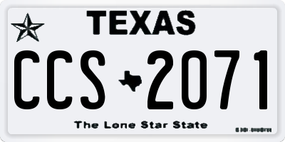 TX license plate CCS2071
