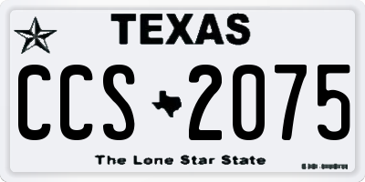 TX license plate CCS2075