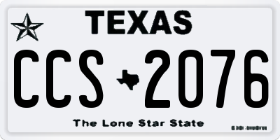 TX license plate CCS2076
