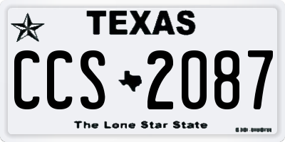 TX license plate CCS2087