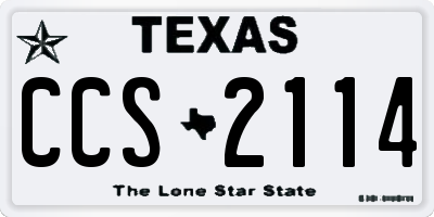 TX license plate CCS2114