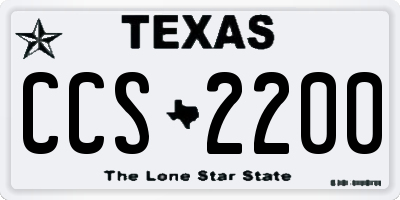 TX license plate CCS2200