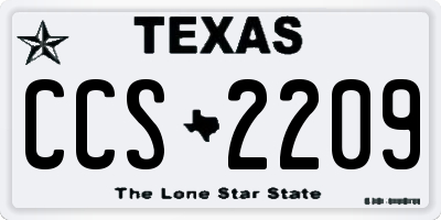 TX license plate CCS2209