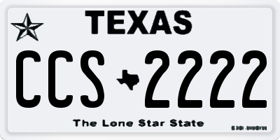 TX license plate CCS2222