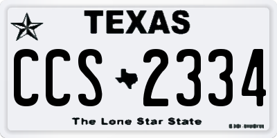 TX license plate CCS2334