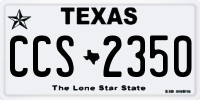TX license plate CCS2350