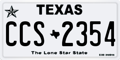 TX license plate CCS2354