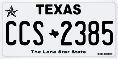 TX license plate CCS2385