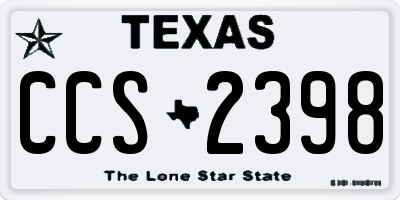 TX license plate CCS2398