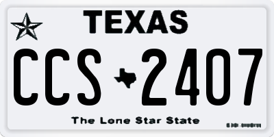 TX license plate CCS2407