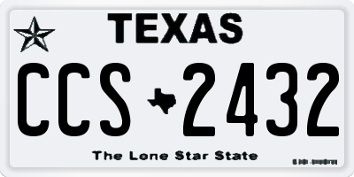 TX license plate CCS2432