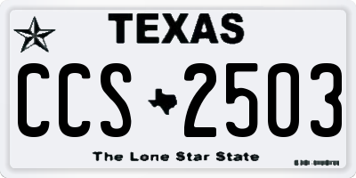 TX license plate CCS2503