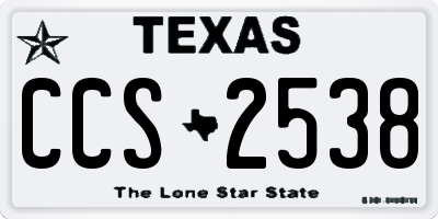 TX license plate CCS2538