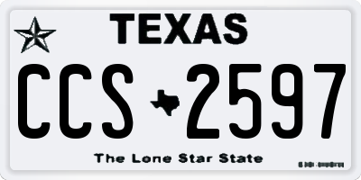 TX license plate CCS2597